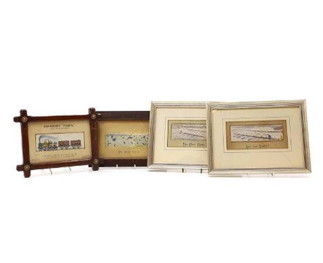 A collection of four Stevengraphs, 'Stephenson's 'Triumph', woven in the York Exhibition 1879, framed, 20 x 27cm,'Are You Rea