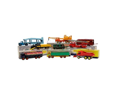 A selection of Dinky Supertoys, comprising 968 - B.B.C. T.V. Roving Eye Vehicle, Green, 956 - Turntable Fire Escape, 982 - Pu
