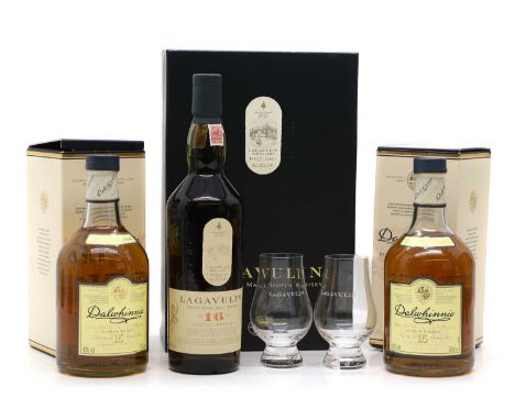 A selection of Scotch Malt whiskies, comprising 2 x Dalwhinnie, 15 years old, and 1 x Lagavulin, 16 years oldDisclaimer Pleas