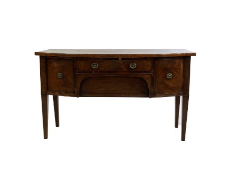 A George III mahogany sideboard, the shaped bow fronted top over an arrangement of drawers,153cm wide69cm deep85cm high