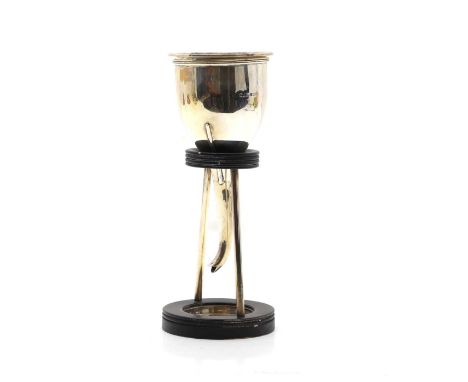 A silver wine funnel and stand makers mark JJR, Birmingham 1998, 16.5cm high, with a stand 6.2ozt (2)Condition ReportKnocks t
