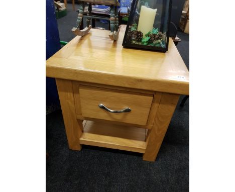 SOLID LIGHT OAK COFFEE TABLE WITH DRAWER 