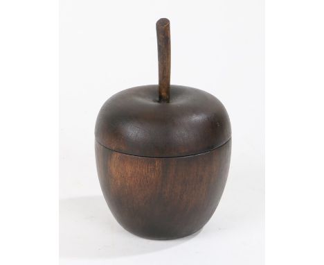 Regency style wooden tea caddy, in the form of an apple, 15cm high