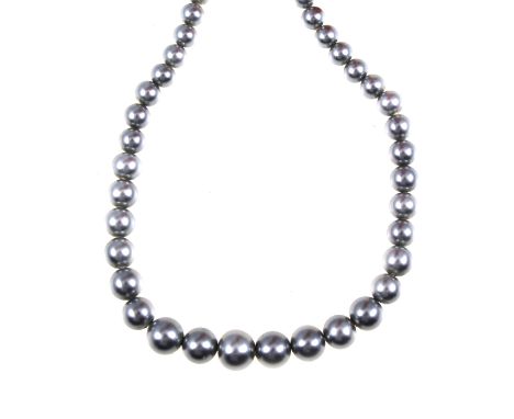 Vintage costume jewellery, nine simulated pearl necklaces, one by Florenza with a paste snap, a three strand crystal necklace