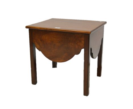 Georgian mahogany stool commode, adapted with a hinged lid, width 51cm.