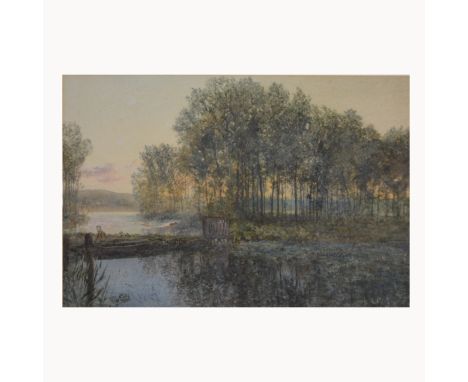 English School, early 20th Century, 'The Sluice Gate', watercolour, 55cm x 37cm.