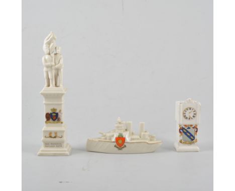 Crested china model, 'Home Fires', and a collection of other crested china.