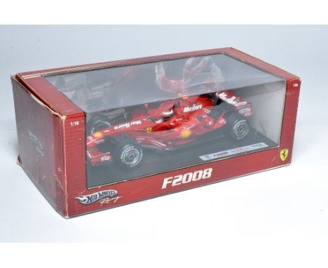 Hot Wheels 1/18 diecast model issue comprising Ferrari 2008 Formula One Racing Car  - K Raikkonen. Looks to be without obviou