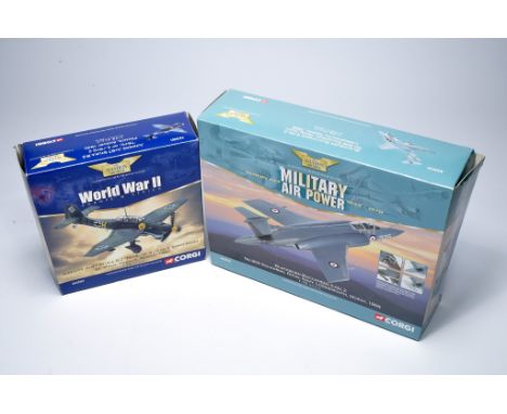 Duo of diecast model aircraft issues comprising Corgi Junkers JU87 Stuka and One other as shown. Both look to be without obvi