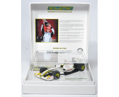 Scalextric Commemorative Limited Edition slot car issue Brawn GP Jenson Button. Excellent in original box. 