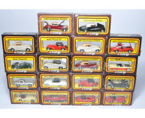 A group of Eighteen 50's Corgi Diecast Model Car Issues as shown. Mostly Excellent in boxes. Some boxes with minor storage we