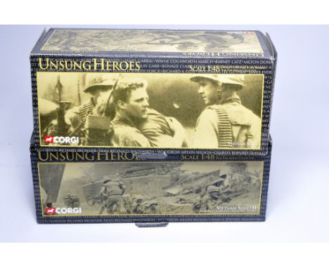 Duo of Corgi diecast 1/48 Helicopter Military Models comprising UH-1E plus UH-1G. Both look to be without fault in original b
