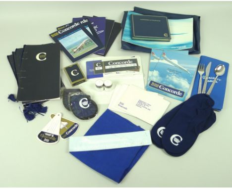 A collection of Concorde memorabilia including tickets dated December 1978, a flight fact sheet signed by the pilot, co-pilot