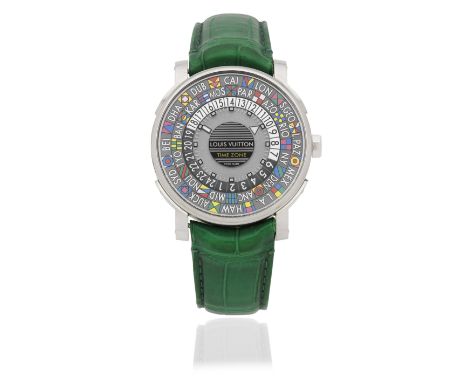 Louis Vuitton. A stainless steel automatic wristwatch with world time and 24-hour indicationModel: Escale Time ZoneReference: