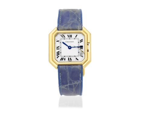 Cartier. A lady's 18K gold manual wind wristwatchModel: CeintureDate: Circa 1975Movement: 17-jewel Cal.70-1 manual windDial: 