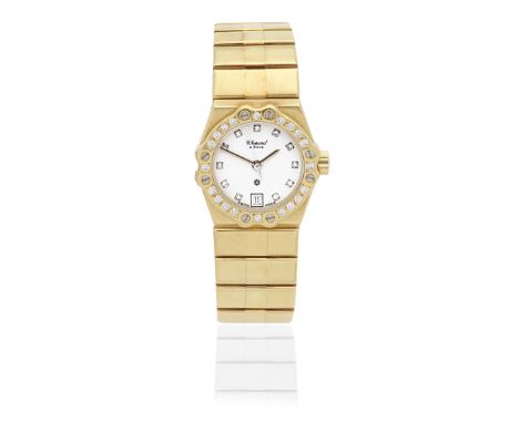Chopard. A lady's 18K gold diamond set quartz calendar bracelet watchModel: St MoritzReference: 25/3928Date: Circa 1990Moveme