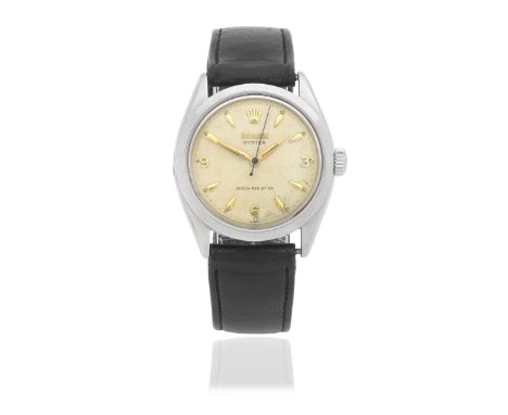 Rolex. A stainless steel manual wind wristwatchModel: OysterReference: 6480Date: Circa 1954Movement: 17-jewel manual wind, No