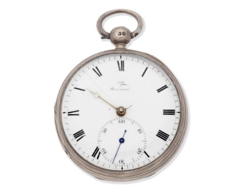 Barraud, Cornhill, London. A silver key wind open face chronometer pocket watchDate: London Hallmark for 1839Movement: Gilt f