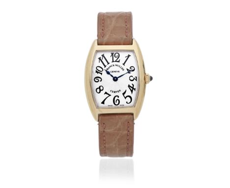 Franck Muller. A lady's 18K gold quartz wristwatchModel: CurvexReference: 1752 QZDate: Circa 2000Movement: 5-jewel ETA Cal.28