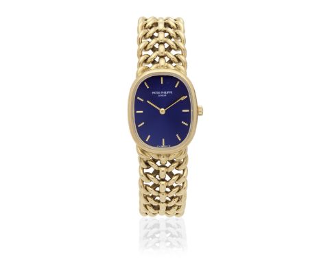 Patek Philippe. A lady's 18K gold manual wind bracelet watch with sigma dialModel: EllipseReference: 4826/19Date: Circa 1970M