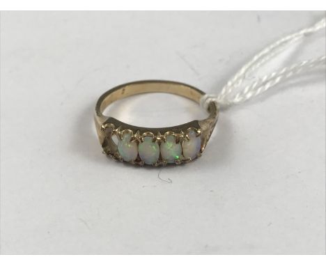 A 9ct gold and opal dress ring, 2.7g (a/f)