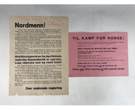 Two Second World War German / Norwegian propaganda leaflets