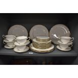 A selection of Wedgwood Cavendish patterned tableware, to include soup cups and saucers and dinner