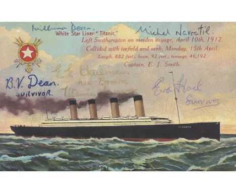 A 8.3 x 14cm vintage National Series memorial postcard of White Star Liner... A 8.3 x 14cm vintage National Series memorial p