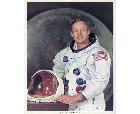 Colour NASA 10 x 8" photograph of Neil Armstrong in space suit Colour NASA 10 x 8" photograph of Neil Armstrong in space suit