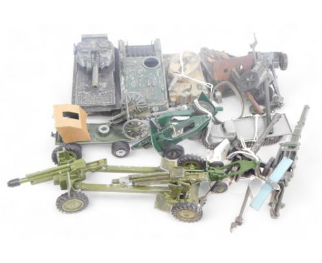 Corgi Dinky and other diecast military vehicles, to include Crescent Toys Scorpion Tank, Corgi Toys Tiger I, Dinky Toys Alvis