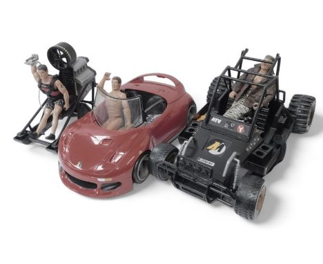 Hasbro Action Man figures and vehicles, to include Action Man ATV, Action Man sports car, Action Man hovercraft, Mountaineeri