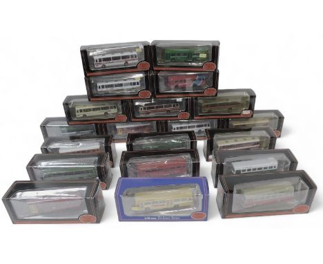 Exclusive First Editions by Gilbow diecast buses, including 14402 Leyland National Mark 1 Short Greater Manchester Transport,