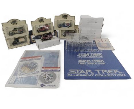 Toys and collectables, to include Star Trek Blueprint Collection, NASA memorabilia, including Apollo 17 patch, Apollo patch a