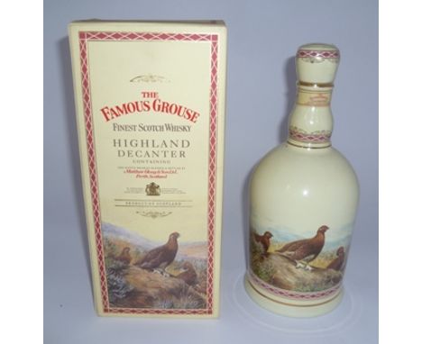 THE FAMOUS GROUSE FINEST SCOTCH WHISKY 40% vol, 70cl in Highland porcelain Wade Decanter, in presentation box 