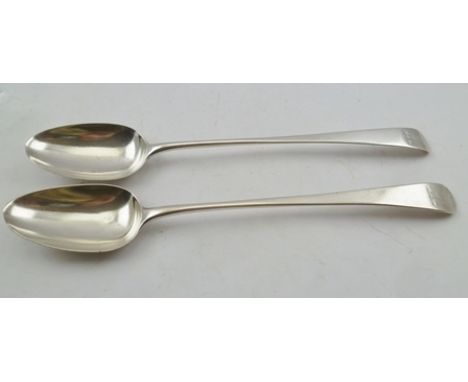 THOMAS NORTHCOTE A GEORGE III SILVER BASTING SPOON, London 1789, together with one other similar SPOON (marks indistinct), bo