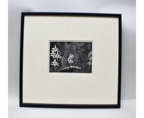 ERIC FITCH DAGLISH A probably first quarter 20th century study of orchids, a Wood Block, signed in pencil, 10cm x 14cm image 