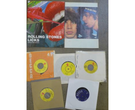 Two Rolling Stones programmes and five 7" singles