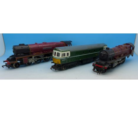 Two Hornby OO gauge locomotives, Duchess of Sutherland, The Princess Royal and one other by Lima, (3)