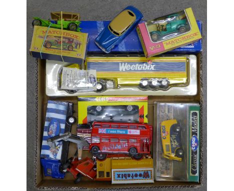 Model vehicles including Dinky Toys Hudson Sedan, Matchbox, Corgi, etc.