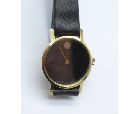 A lady's 9ct gold Movado Zenith Museum wristwatch, with original box