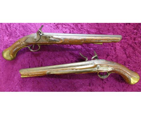 Two 19th Century pistols, each marked Tower and GR, also stamped with broad arrow, a/f