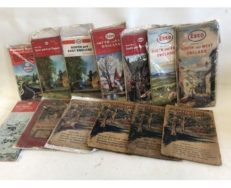 A collection of assorted road maps to include Esso related.