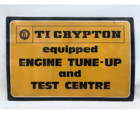 A T.I. Crypton Equipped Engine Tuner and Test Centre rectangular enamel sign, 36 x 24". 