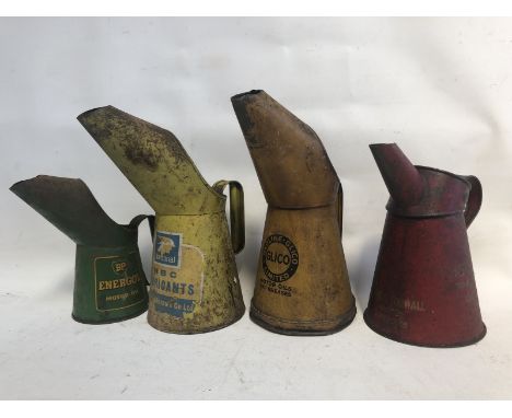 Four assorted oil measures to include Redline-Glico, Thelson and BP Energol. 