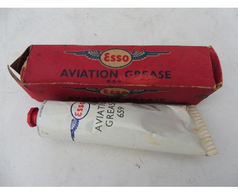 A tube of Esso Aviation Grease, no. 659, in original cardboard box.