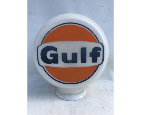 A Gulf glass petrol pump globe.