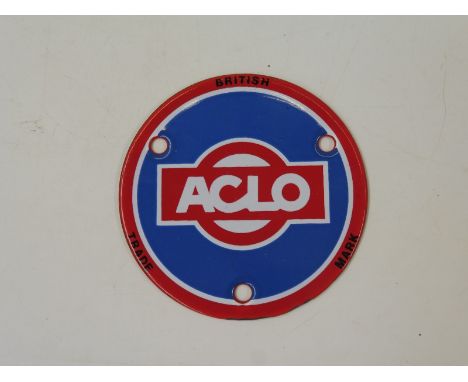 An Aclo small circular enamel plaque, 3 3/4" diameter.