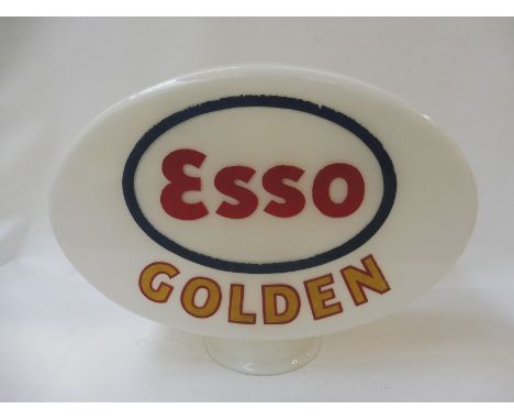 An Esso Golden glass petrol pump globe, fully stamped: Property of Esso Petroleum Co. Ltd. British made S&amp;W Lighting Limi