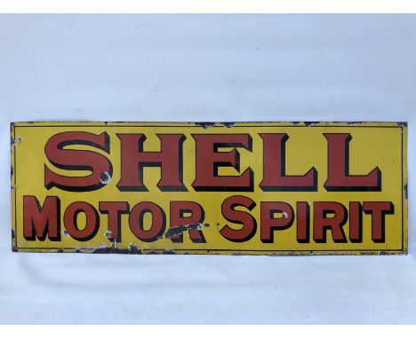 An early Shell Motor Spirit rectangular enamel sign by Protector, 54 x 18". 