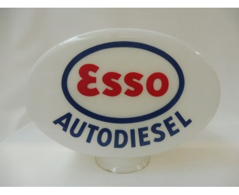 An Esso Autodiesel glass petrol pump globe by Hailware, in excellent condition.